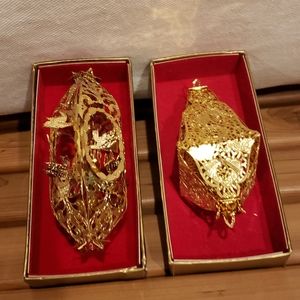 Reed & Barton Vintage Filligree ornament set of 2